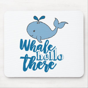 Whale Hallo daar Whale Cartoon Cute Baby Whale de Muismat