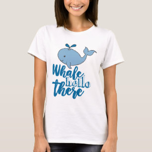 Whale Hallo daar Whale Cartoon Cute Baby Whale de T-shirt