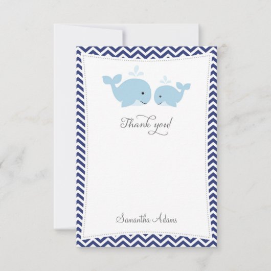 Whale Hartelijk dank Bedankkaart (Voorkant)