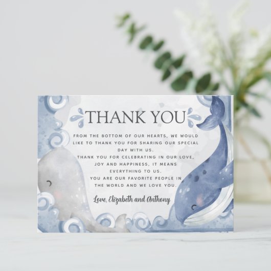 Whale Hartelijk dank Informatiekaartje (Staand voorkant)