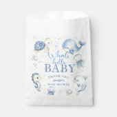 Whale Hello Baby Shower Boy Blue Ocean Bedankzakje (Voorkant)