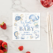 Whale Hello Baby Shower Boy Blue Ocean Paper Servet (Insitu)