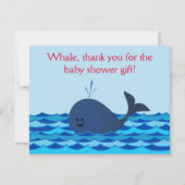 Whale Het is een padvinder Baby shower. Dank je we Notitiekaartje (Voorkant)