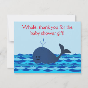 Whale Het is een padvinder Baby shower. Dank je we Notitiekaartje