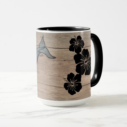 Whale & Hibiscus Mok 15oz (Voorkant rechts)