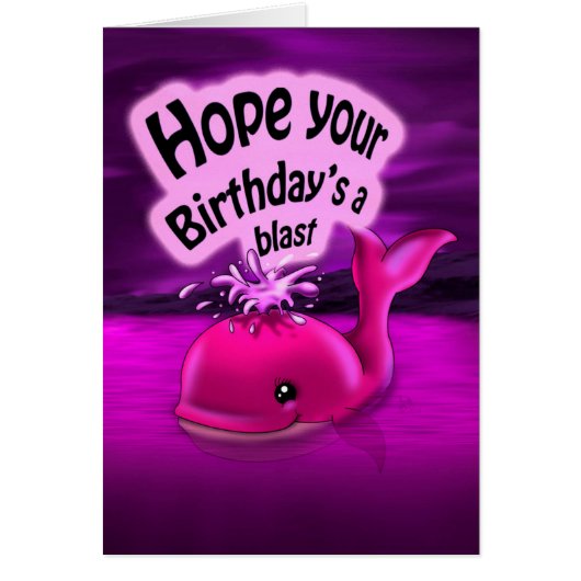 Whale Hot Pink Leuke Verjaardag (Voorkant)