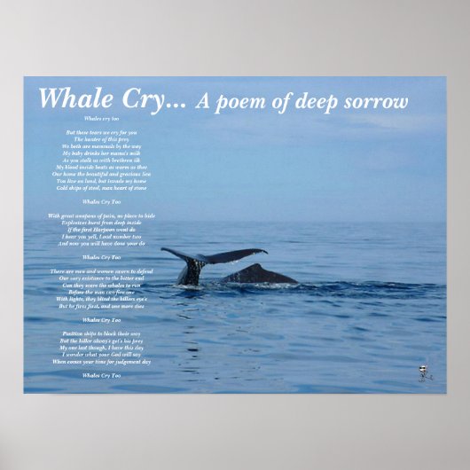 Whale huilt...een gedicht van diep verdriet poster (Voorkant)