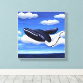 Whale in the sky canvas afdruk (Insitu (Houten vloer))