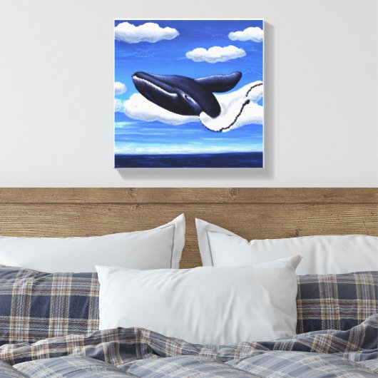 Whale in the sky canvas afdruk (Insitu (Slaapkamer))