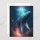 Whale in the Sky Fantasy Kunst Briefkaart (Voorkant / Achterkant)