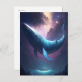 Whale in the Sky Fantasy Kunst Briefkaart (Voorkant / Achterkant)