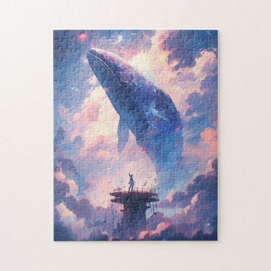 Whale in the Sky Fantasy Kunst Legpuzzel (Verticaal)