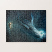 Whale in the Sky Fantasy Kunst Legpuzzel (Horizontaal)
