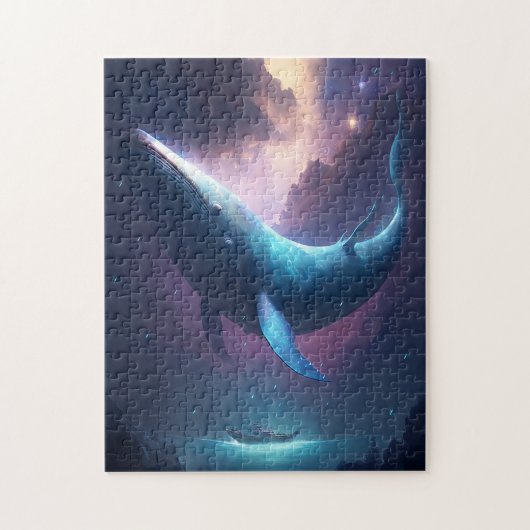 Whale in the Sky Fantasy Kunst Legpuzzel (Verticaal)