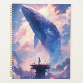 Whale in the Sky Fantasy Kunst Planner (Voorkant)