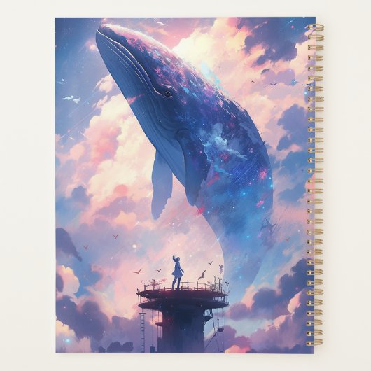 Whale in the Sky Fantasy Kunst Planner (Achterkant)