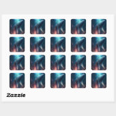 Whale in the Sky Fantasy Kunst Vierkante Sticker (Vel)