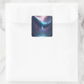 Whale in the Sky Fantasy Kunst Vierkante Sticker (Tas)