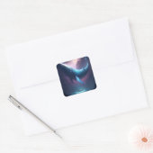 Whale in the Sky Fantasy Kunst Vierkante Sticker (Envelop)