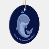Whale-it Cute Happy Blue Whale Keramisch Ornament (Rechts)
