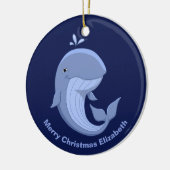 Whale-it Cute Happy Blue Whale Keramisch Ornament (Links)