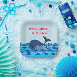 Whale It's A Twin Boys Gepersonaliseerde papieren  Bordje
