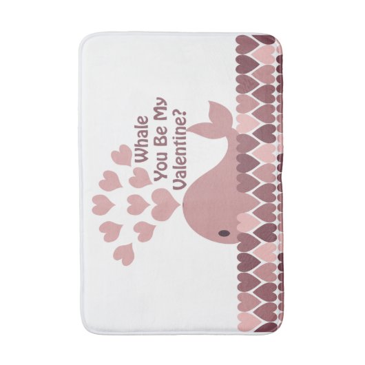 Whale Je bent mijn Valentijn Badmat (Voorkant Verticaal)