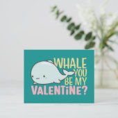 Whale Je bent mijn Valentijn Cute Kind Valentijnsd Briefkaart (Staand voorkant)