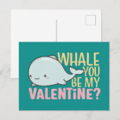 Whale Je bent mijn Valentijn Cute Kind Valentijnsd Briefkaart (Voorkant / Achterkant)