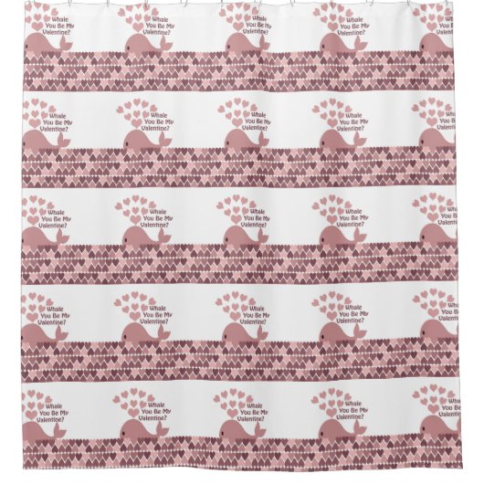 Whale Je bent mijn Valentijn Douchegordijn (Voorkant)