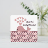 Whale Je bent mijn Valentijn Feestdagenkaart (Staand voorkant)