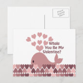 Whale Je bent mijn Valentijn Feestdagenkaart (Voorkant / Achterkant)