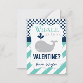 Whale Je bent mijn Valentijn Notitiekaartje