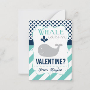 Whale Je bent mijn Valentijn Notitiekaartje