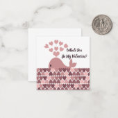 Whale Je bent mijn Valentijn Notitiekaartje (Voorkant / Achterkant in situ)