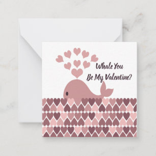 Whale Je bent mijn Valentijn Notitiekaartje