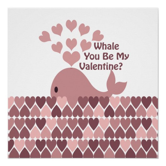 Whale Je bent mijn Valentijn Poster (Voorkant)