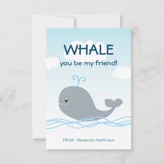 Whale Je bent mijn vriend Classroom Valentijn (Voorkant)