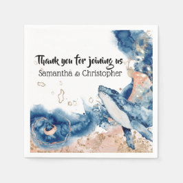 Whale jelly fish zee Creatures blauw sinaasappel D Servet