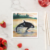 Whale Jumping Orca Standaard Cocktail Papier serve Servetten (Insitu)