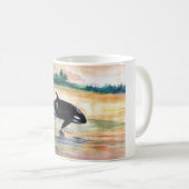 Whale Jumping Orca White 325 ml Classic White Mok (Voorkant rechts)