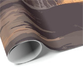 Whale Jumping Sunset Over Ocean Waterverf Art Cadeaupapier (Rol Hoek)