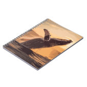 Whale Jumping Sunset Over Ocean Waterverf Art Notitieboek (Linkerzijde)