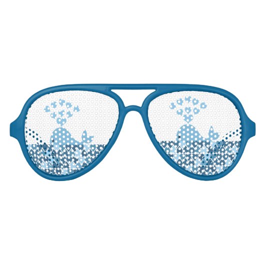 Whale-liefde Aviator Zonnebril (Voorkant)