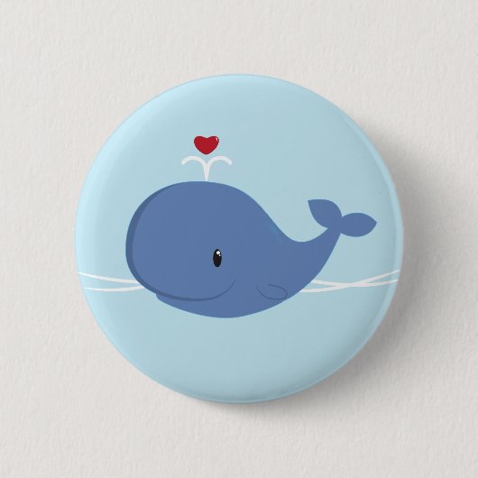 Whale-liefde Ronde Button 5,7 Cm (Voorkant)