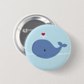 Whale-liefde Ronde Button 5,7 Cm (Voorkant /achterkant)