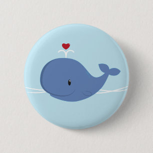Whale-liefde Ronde Button 5,7 Cm