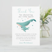 Whale Little Squirt Baby shower Bedankkaart (Staand voorkant)