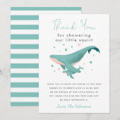 Whale Little Squirt Baby shower Bedankkaart (Voorkant / Achterkant)