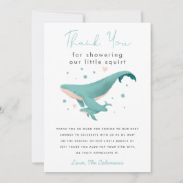 Whale Little Squirt Baby shower Bedankkaart
